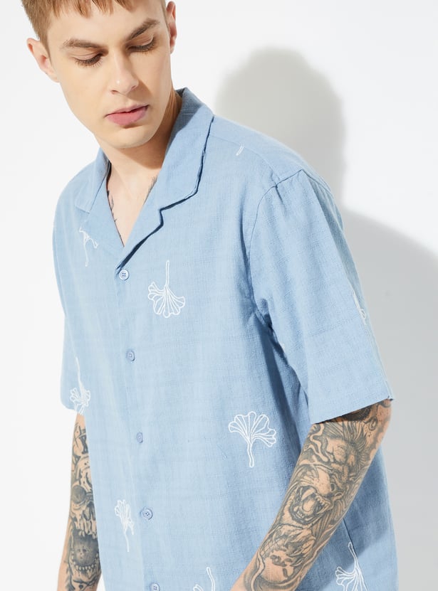 URB_N Men Embroidered Shirt