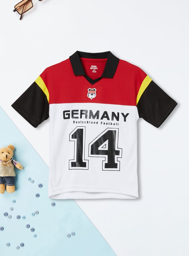 Boys Printed Johnny Collar T-shirt