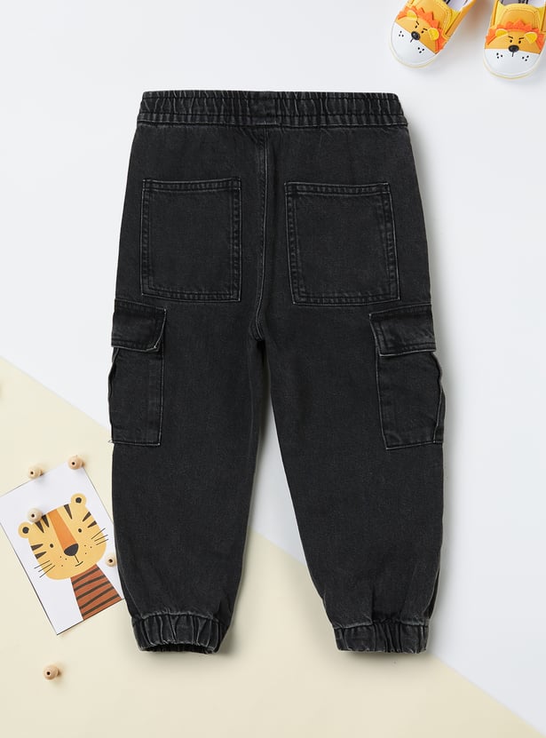 Boys Solid Cargo Joggers