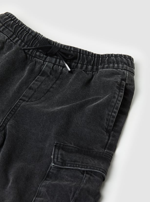 Boys Solid Cargo Joggers