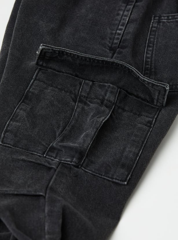 Boys Solid Cargo Joggers