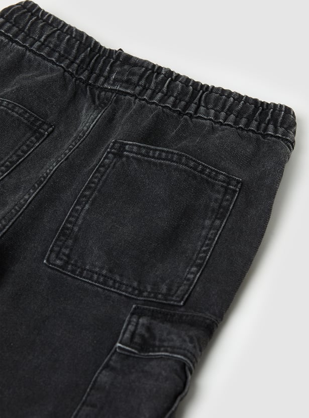 Boys Solid Cargo Joggers