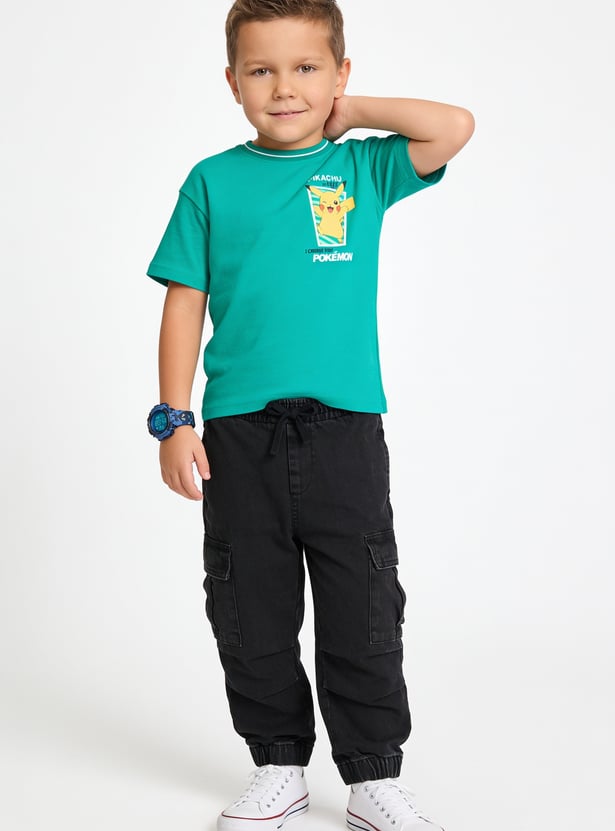 Boys Solid Cargo Joggers