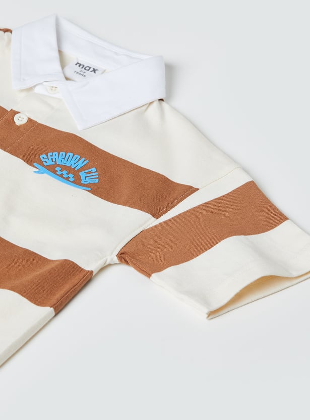 Boys Striped Polo T-shirt