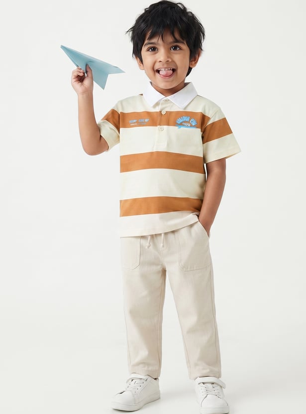 Boys Striped Polo T-shirt