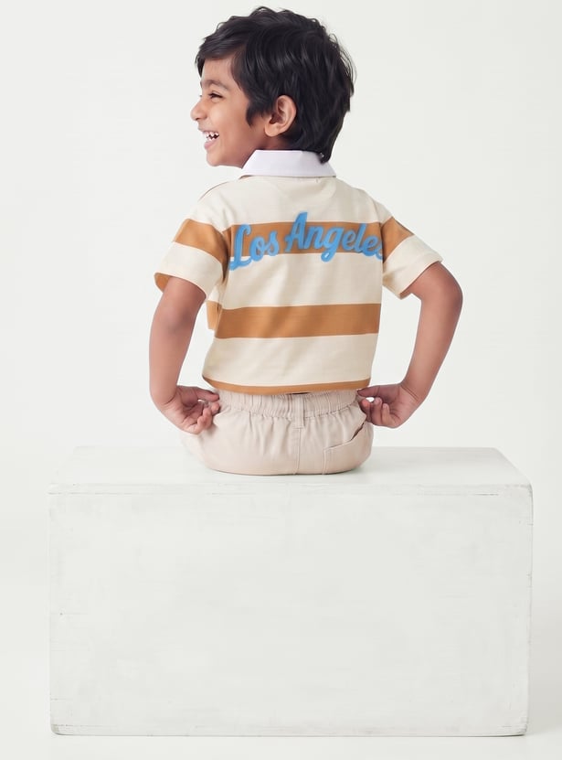 Boys Striped Polo T-shirt