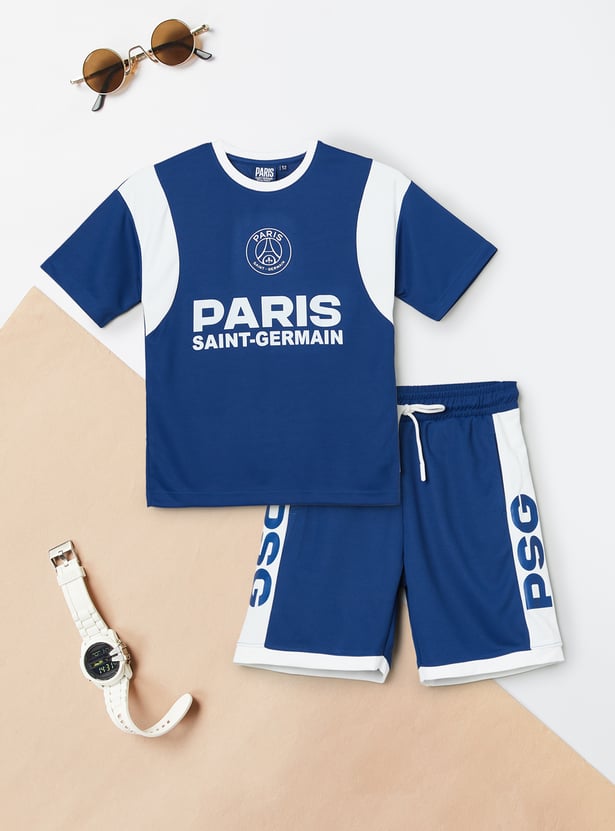 Boys Paris Saint-Germain Printed Shorts Set