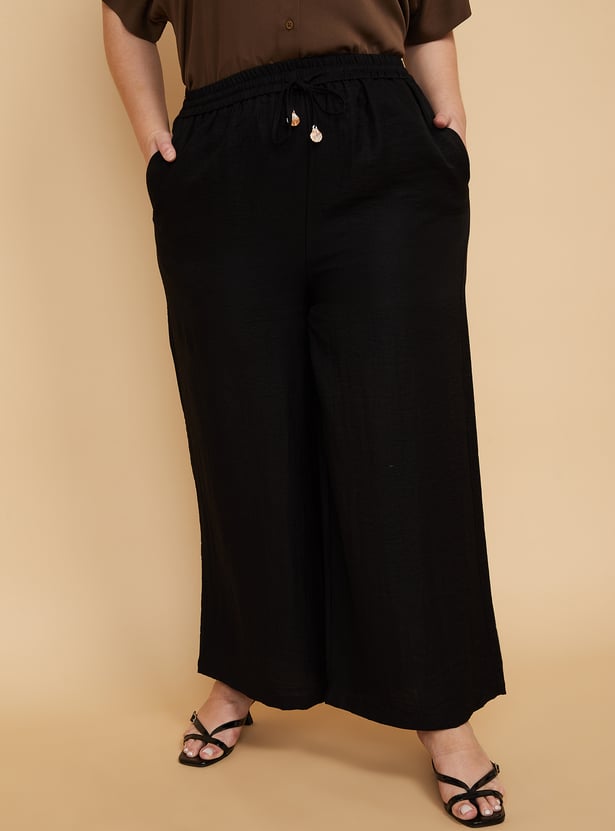 Women Solid Wide Leg Palazzos