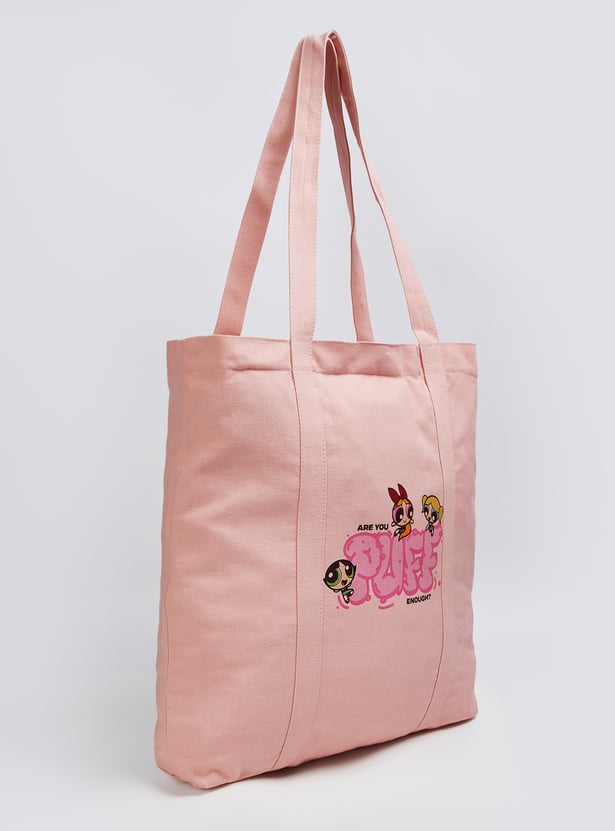 Women Powerpuff Print Shopper Bag
