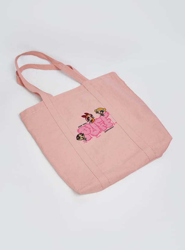 Women Powerpuff Print Shopper Bag