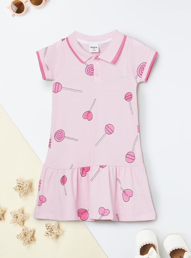 Girls Printed Shirt Dress
