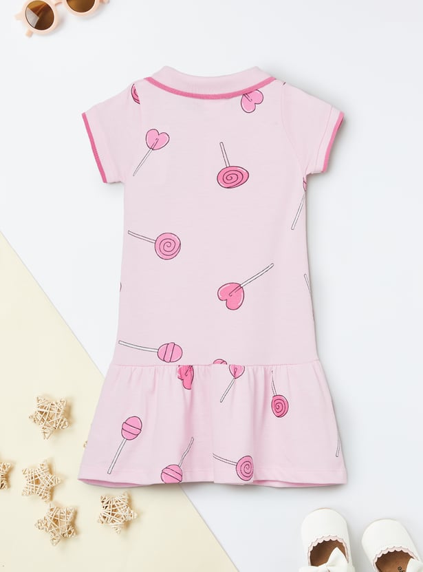 Girls Printed Shirt Dress