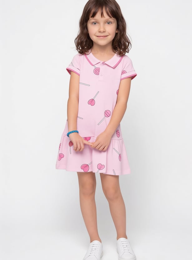 Girls Printed Shirt Dress