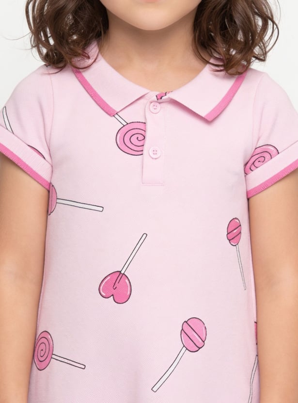 Girls Printed Shirt Dress