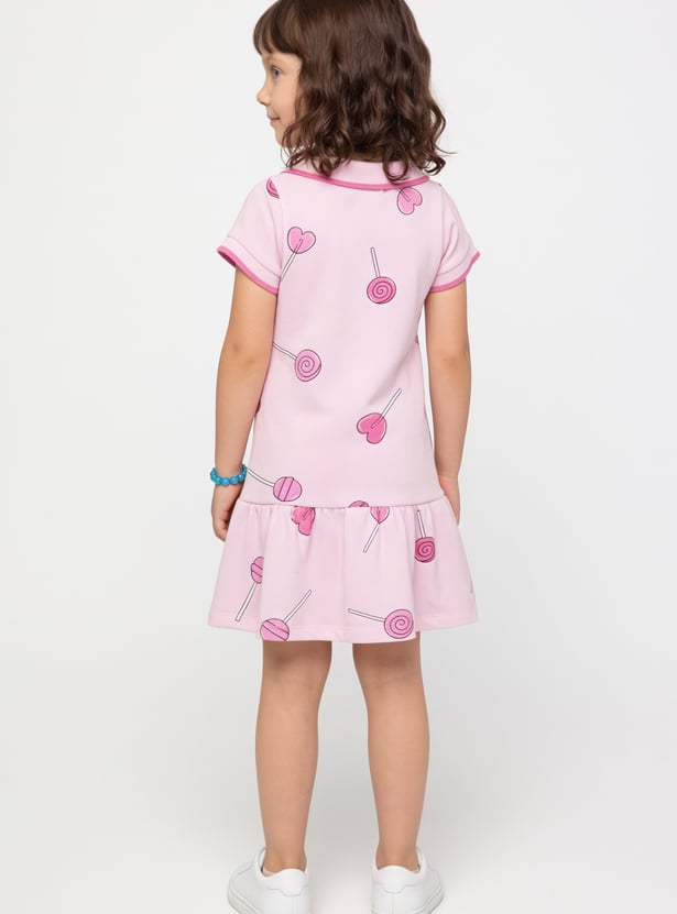 Girls Printed Shirt Dress