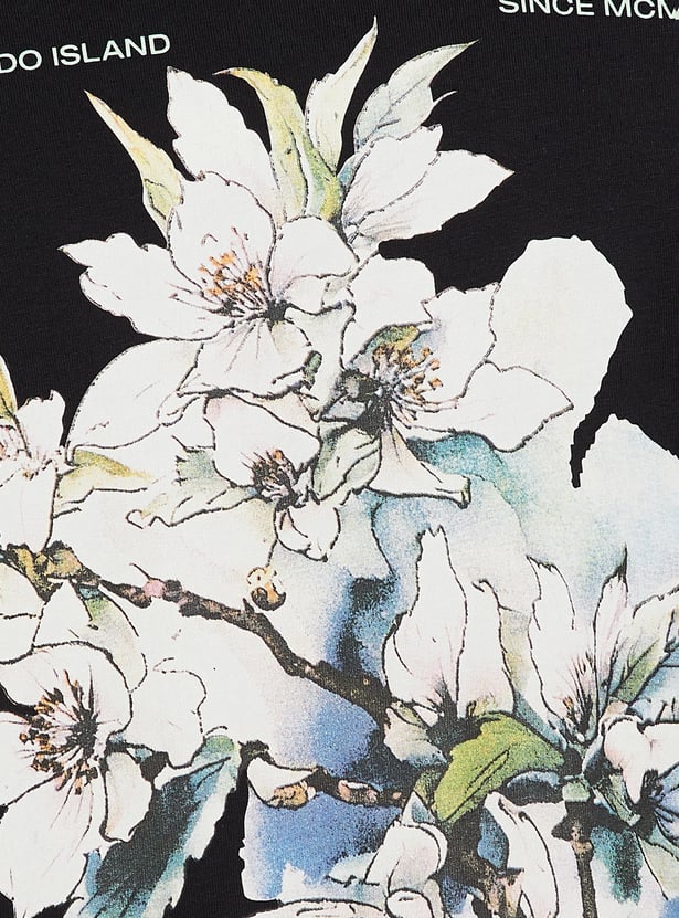 URB_N Men Floral Print Oversized T-shirt