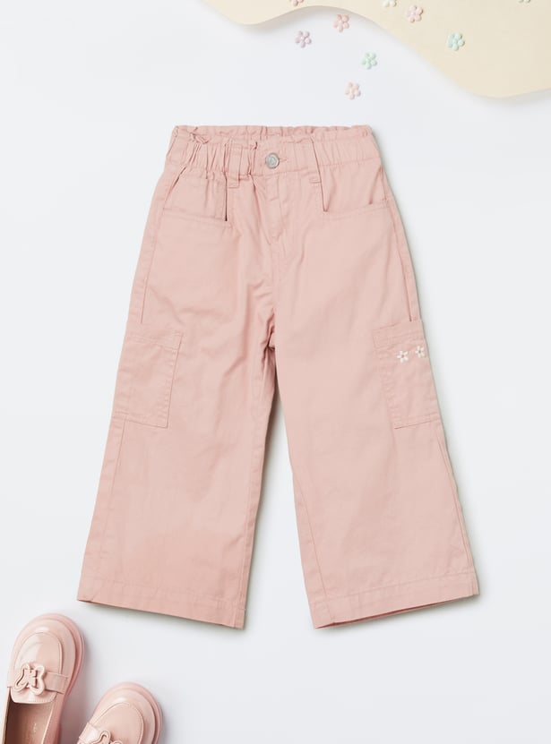 Girls Floral Detailed Cargo Trousers