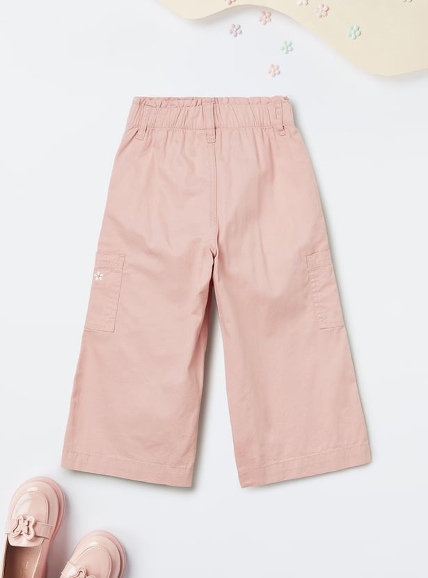 Girls Floral Detailed Cargo Trousers