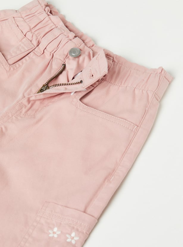 Girls Floral Detailed Cargo Trousers