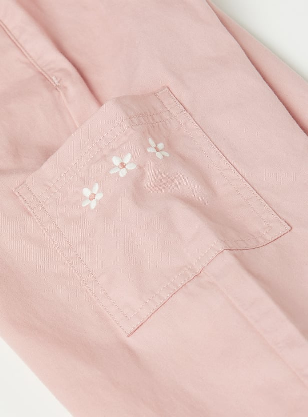 Girls Floral Detailed Cargo Trousers