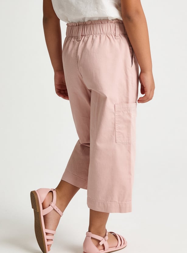 Girls Floral Detailed Cargo Trousers