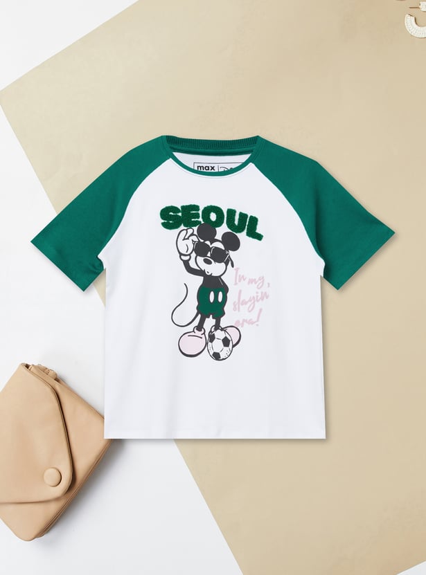 Girls Mickey Mouse Chennile T-shirt