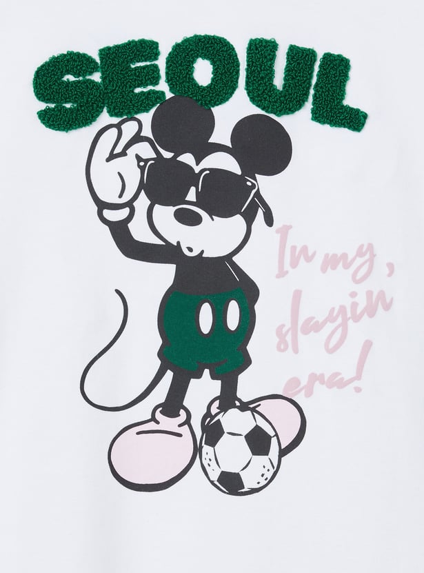 Girls Mickey Mouse Chennile T-shirt