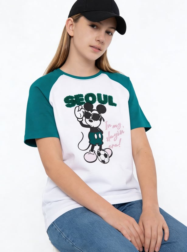 Girls Mickey Mouse Chennile T-shirt