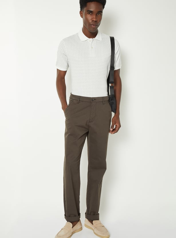 Men Houndsooth Regular Fit Polo T-shirt