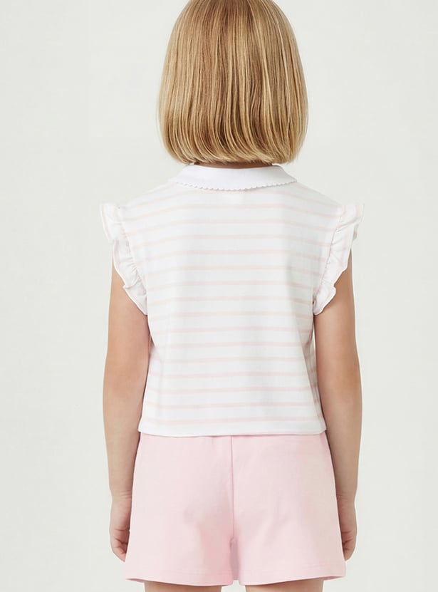 Girls Striped Shorts Set