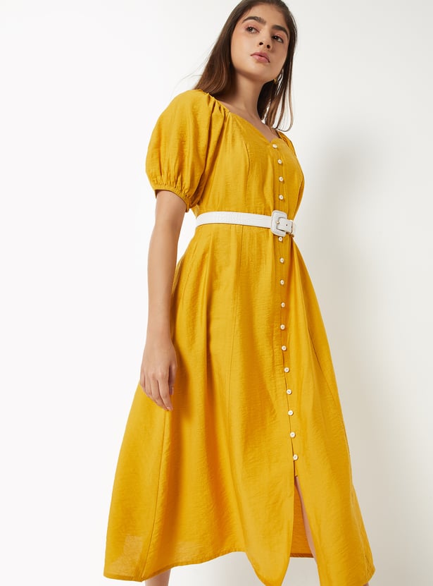 Women Solid A-Line Dress