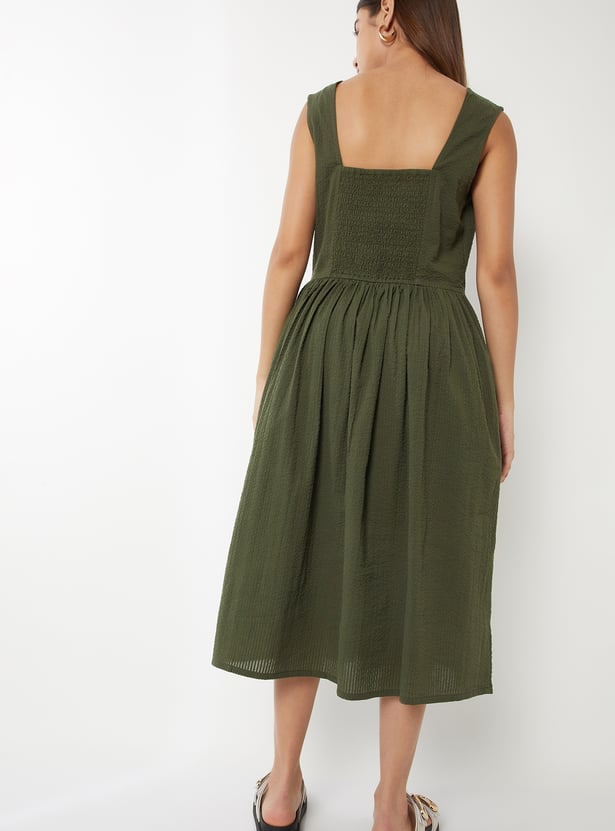 Women Textured Fit & Flared Dress