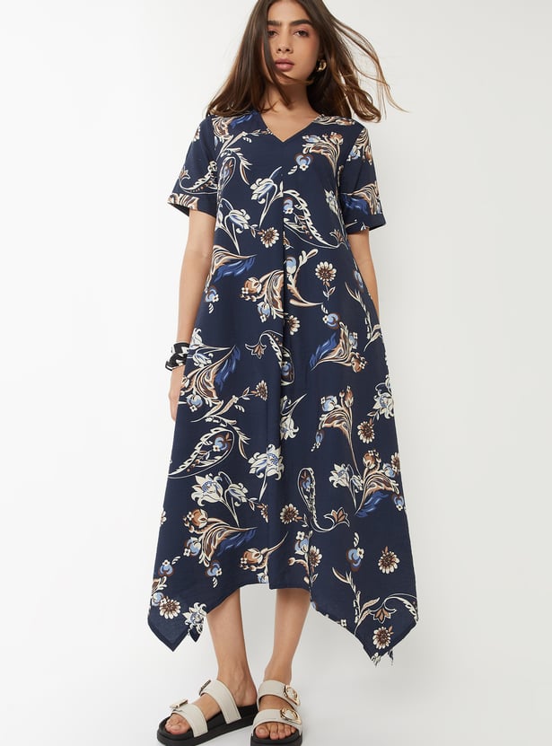 Women Floral Print A-line Dress