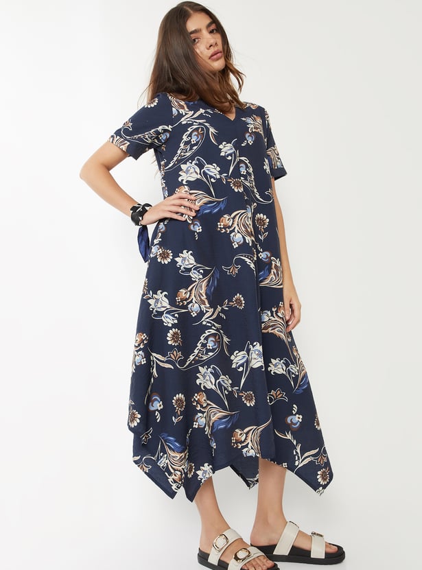 Women Floral Print A-line Dress