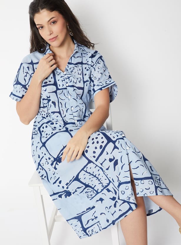 Women Printed Shirt Dress
