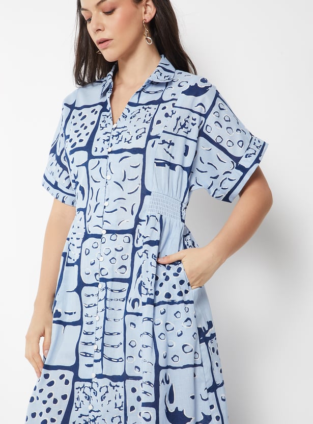Women Printed Shirt Dress