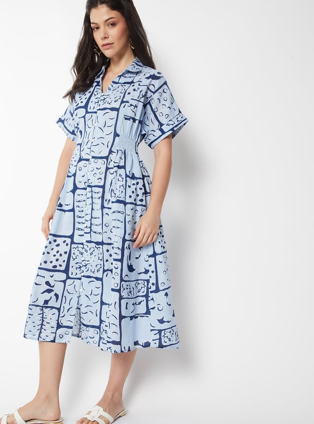 Women Printed Shirt Dress