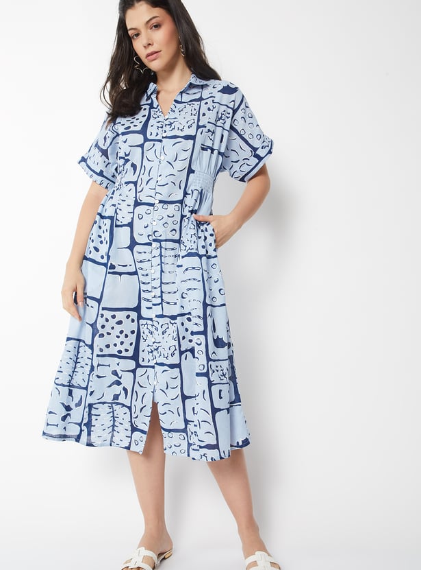 Women Printed Shirt Dress