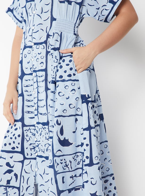 Women Printed Shirt Dress