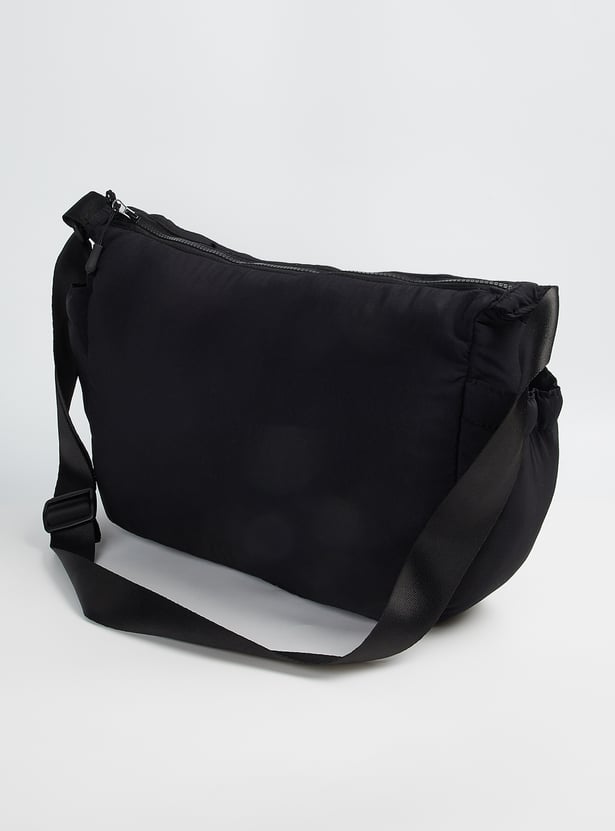 Men Solid Crossbody Bag