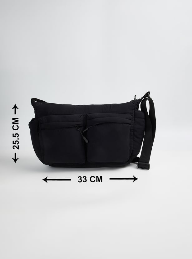 Men Solid Crossbody Bag