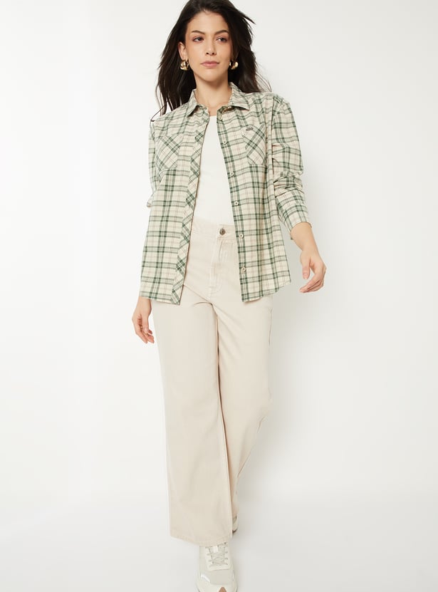 Women Checked Slim Fit Shirt