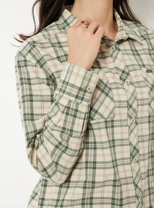 Women Checked Slim Fit Shirt