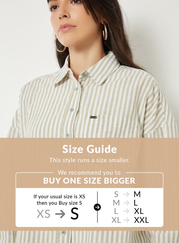 Women Striped Oversized Shirt