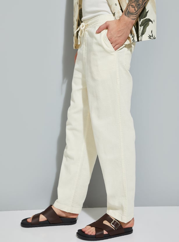 URB_N Men Textured Trousers