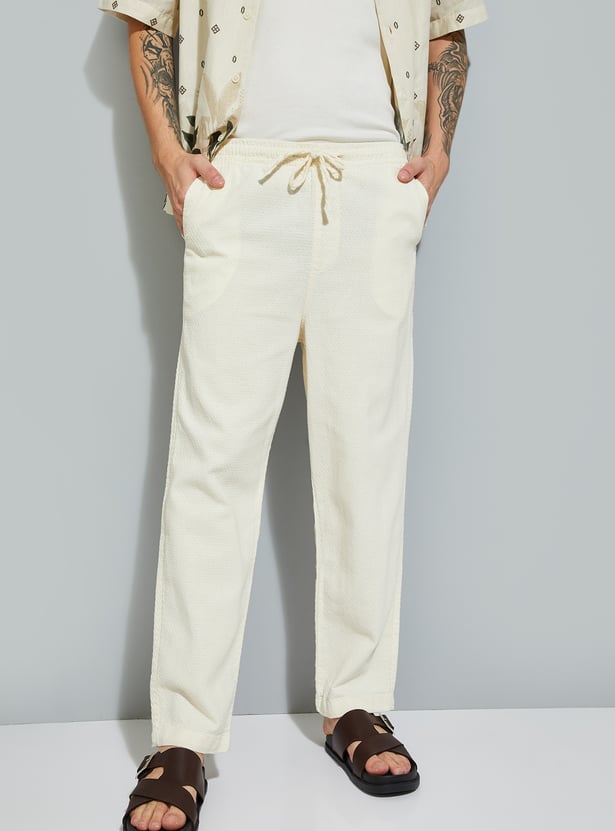 URB_N Men Textured Trousers