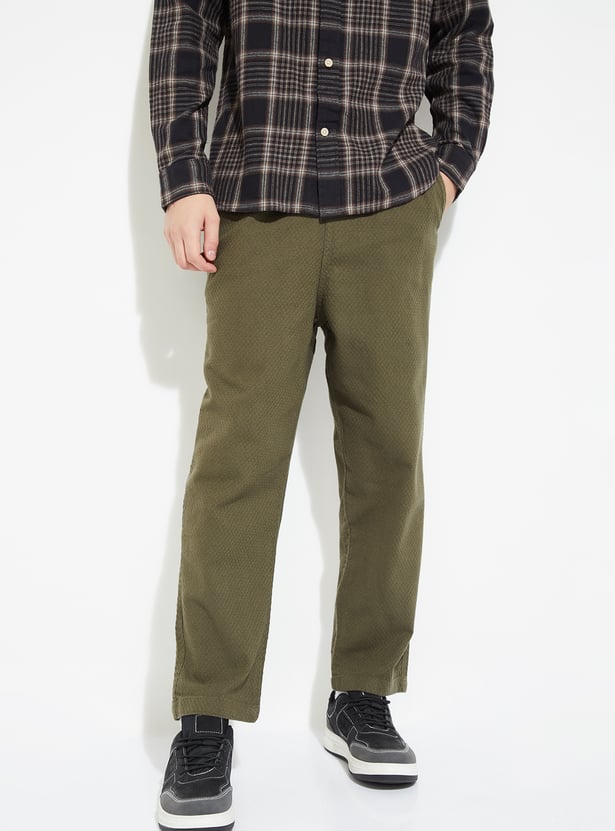 URB_N Men Textured Trousers