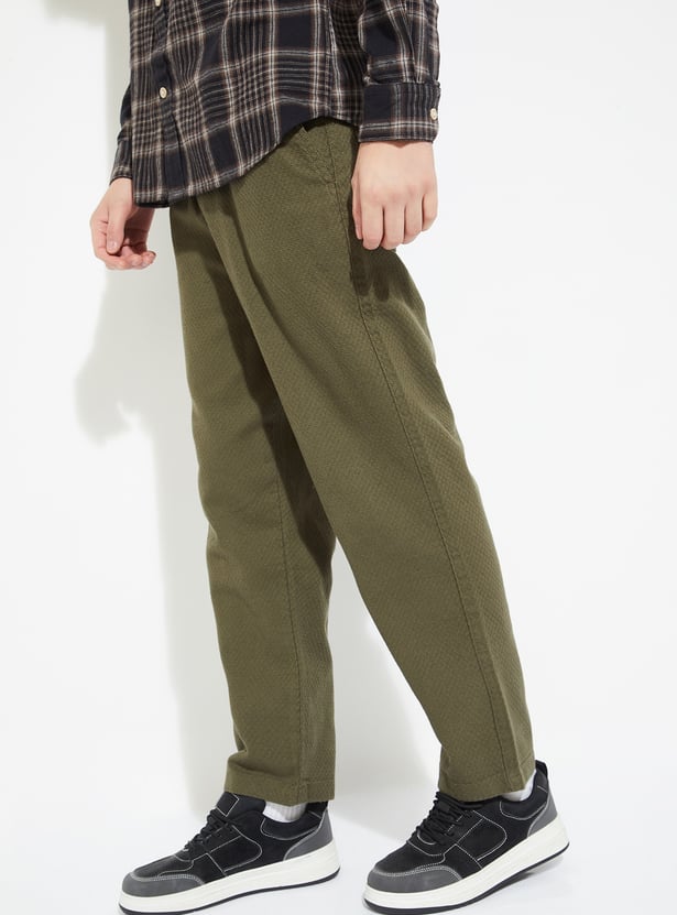URB_N Men Textured Trousers