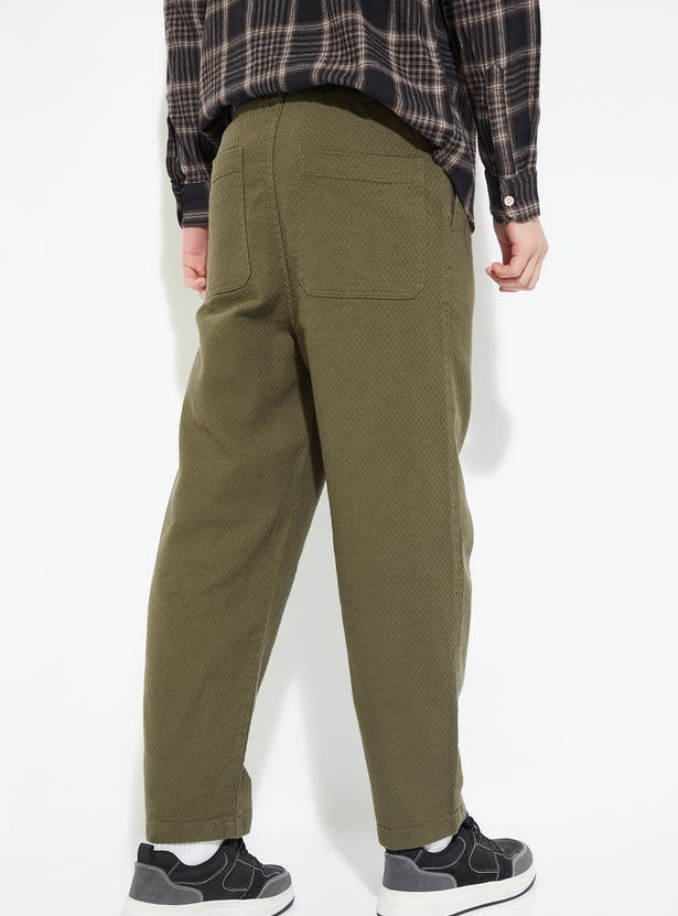 URB_N Men Textured Trousers
