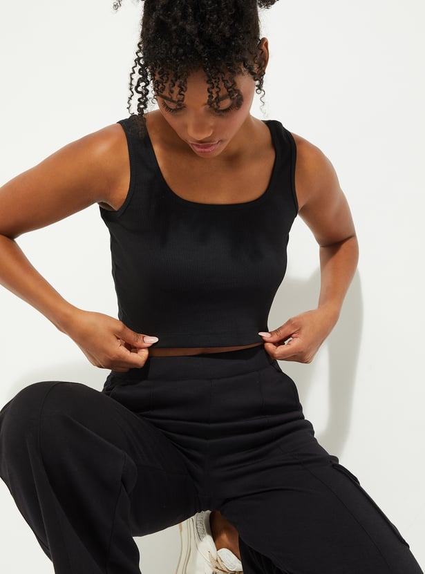 URB_N Women Ribbed Tank Crop Top